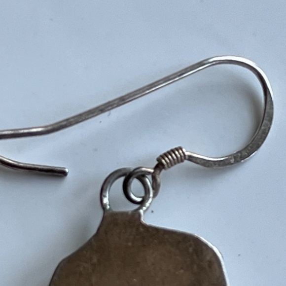 Vintage authentic Native American sterling silver turquoise earrings N Juan - Picture 9 of 14